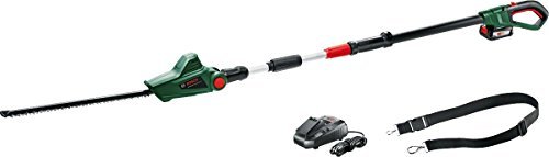 Bosch 06008B3070 UniversalHedgePole 18 Cordless Telescopic Hedgecutter with 18 V Lithium-Ion Battery, Green Overall, you will never go wrong with this hedge trimmer as far as reaching inaccessible greenery is concerned. Some may find it expensive but we are convinced it's well worth the money. If this is a little more expensive than you wanted to budget our next product by VonHaus is a more affordable option worth considering.
