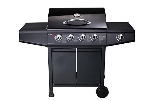 If you are looking for a top budget-friendly gas BBQ, the CosmoGrill 4+1 Gas Burner is the one worth considering. It comes with 4 primary burners and the good thing about it is that you can adjust the amount of heat produced by each burner through piezo ignition, which is actually the best form of gas ignition today. Then theirs is the ‘plus one’ burner located on its right and which you can use for frying or boiling food. It also doubles up as an extra preparation area when its fold down cover is put in place.