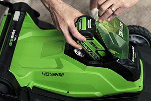Greenworks 40V Cordless Lawn Mower with 2x 2Ah battery and charger, 2-in-1, Cutting Width 41cm, 50L Grass Box - 2504707UC Greenworks 40V Cordless Lawn Mower with 2x 2Ah battery and charger, 2-in-1, Cutting Width 41cm, 50L Grass Box - 2504707UC