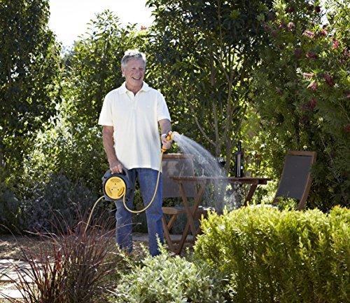 The Hozelock 10 Meter Pico Reel is a lightweight and compact hose that you can purchase to take care of your small garden but its also great for terraces and balconies because it so small and compact which means it easy store. This manually wound hose is perfect if you have limited space for storage. Additionally, you can choose whether to carry it by its handle or leave it resting at the tap. You just need to connect the feeder hose to the tap or the main hose to the tap depending on how you want to use it. The 10 meter hose is long enough to accomplish the job so all depends on your preferences.